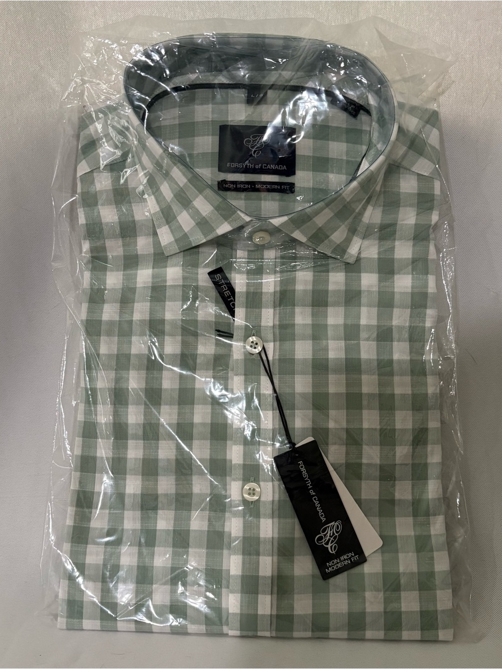Forsyth of Canada Men's Green Olive Button-Down Shirt Non Iron Modern Fit